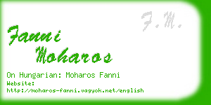 fanni moharos business card